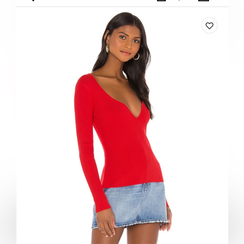 Lovers and Friends V-neck Knit Sweater in Red size XS NWT - Picture 3 of 9